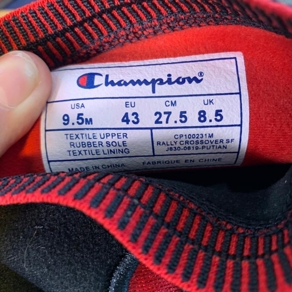 Champion Mens Black and red High Top soft shoes Size 9.5 - Picture 5 of 6